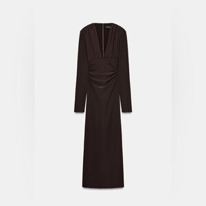 Zara Chocolate Long Sleeve Dress